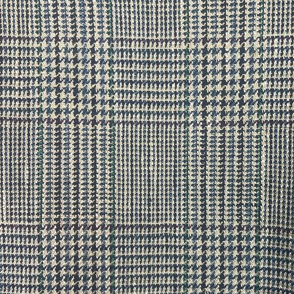 Vintage Burberry Silk Blazer Sport Coat Mens 44 Houndstooth Windowpane Tan - Picture 2 of 13